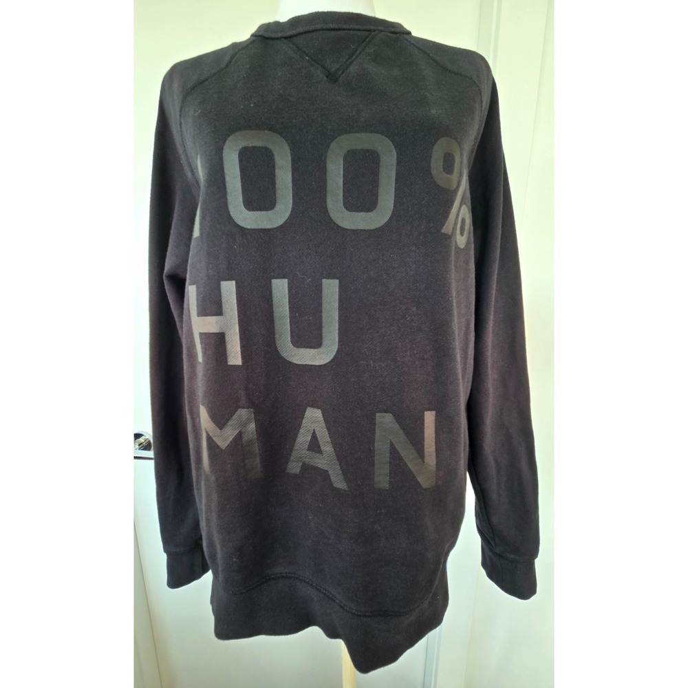 Everlane Sweatshirt Women's Small Sweater Long Sleeve Crew Black 100% Human